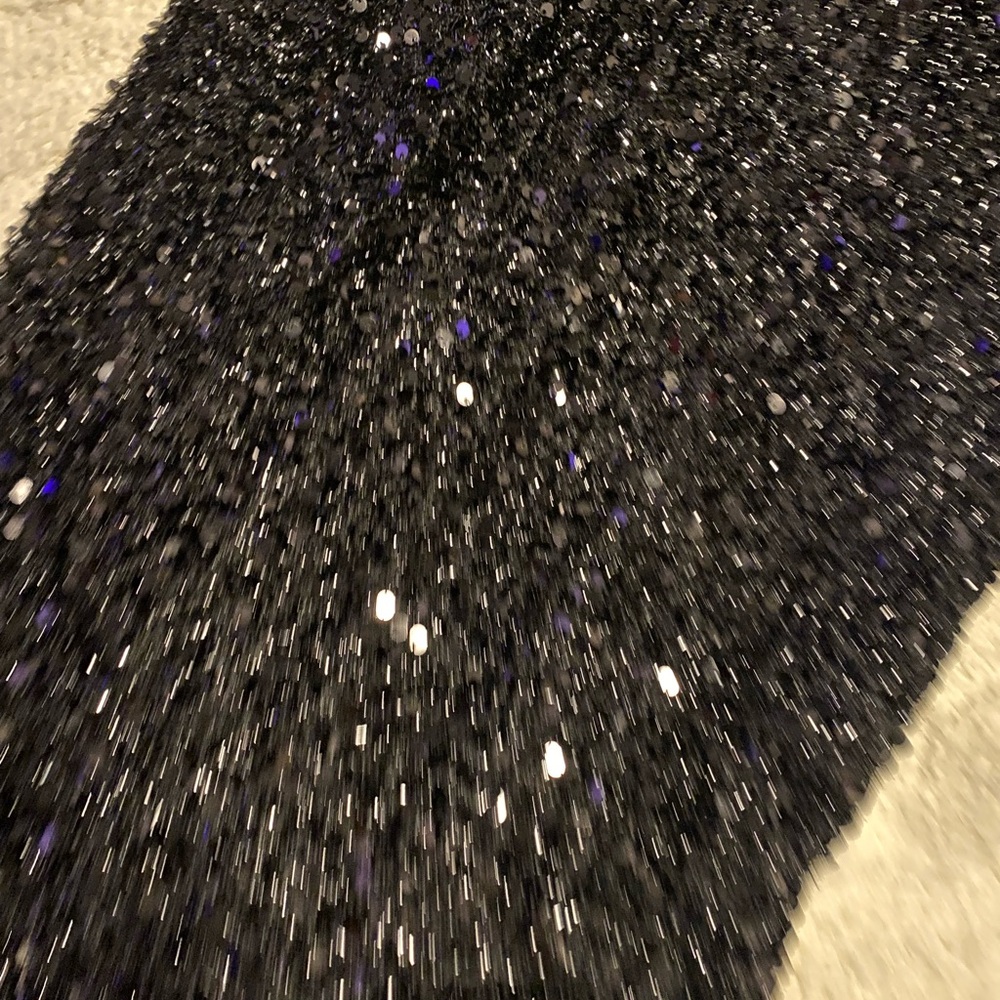 8 | Black Sequin off the shoulder Formal Gown - Picture 3 of 7
